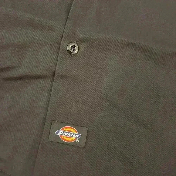 Men’s Dickies Black Short Sleeved Workwear Shirt White Logo size XL - Picture 4 of 7